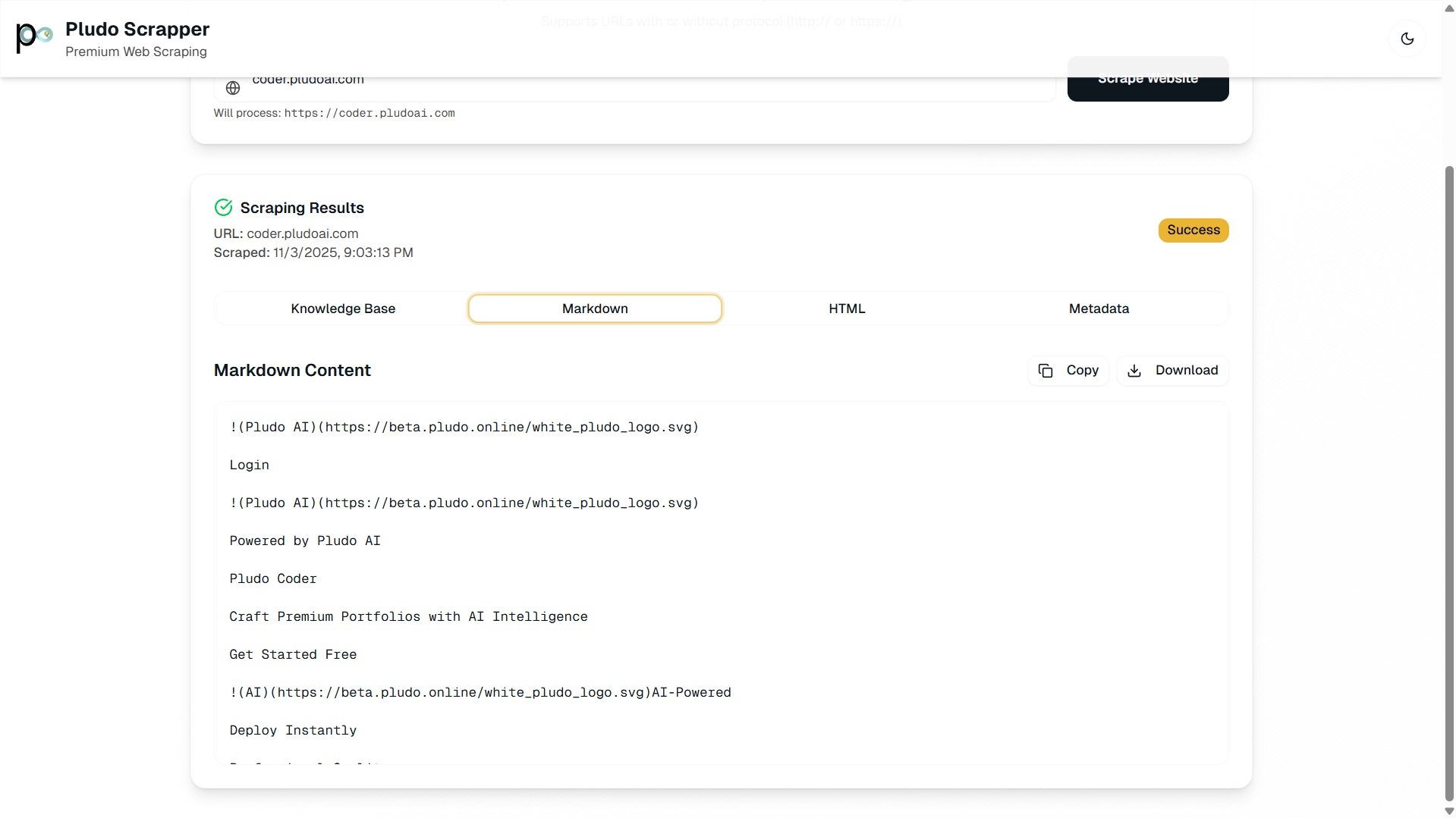 Pludo Scraper AI Structuring